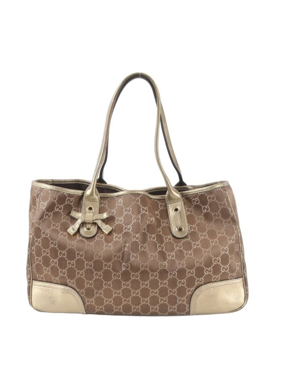 Gucci GG Canvas Prince Leather Tote Shoulder Hand